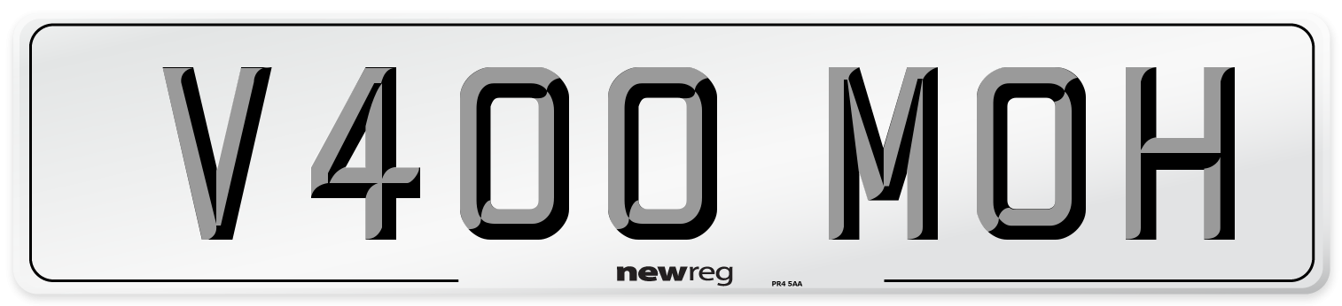 V400 MOH Number Plate from New Reg